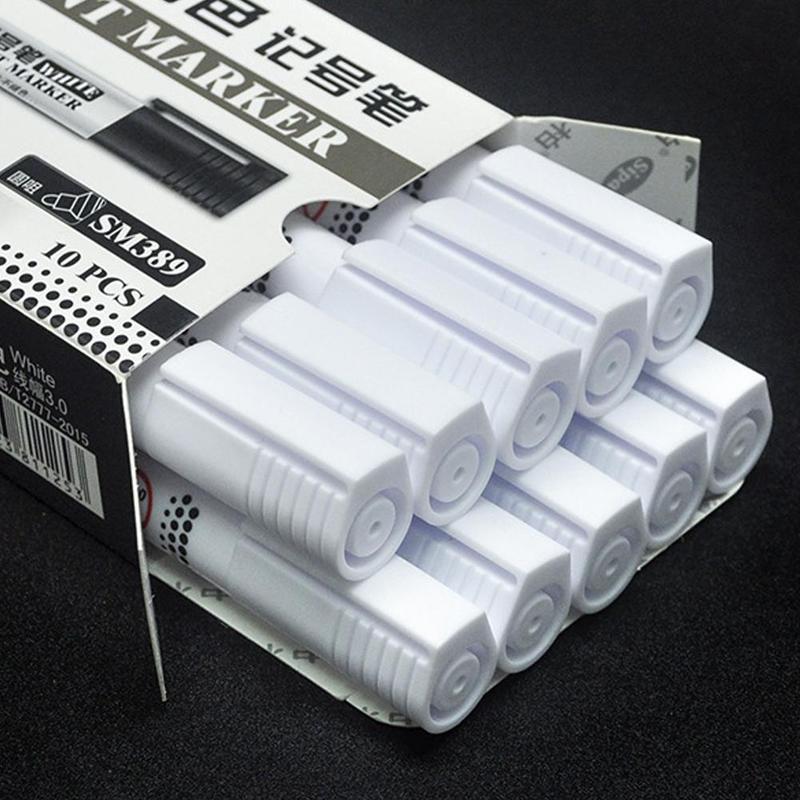 1pcs Metal Waterproof Permanent Marker Pen White Ink Oily Blackboard Pens Supplies Teacher Marker Pen Quick-drying For Scho N9N3