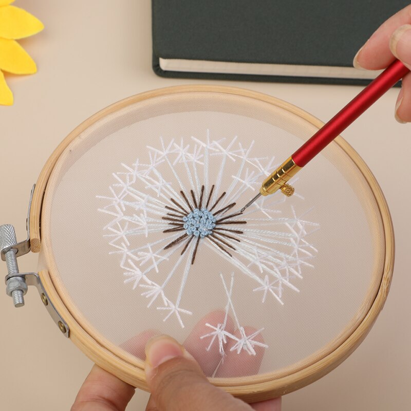 1 Set Embroidery Punch Needle Interchangeable Embroidery Cross Stitch Hoop Crochet Hooks Crochet Tool for Diy