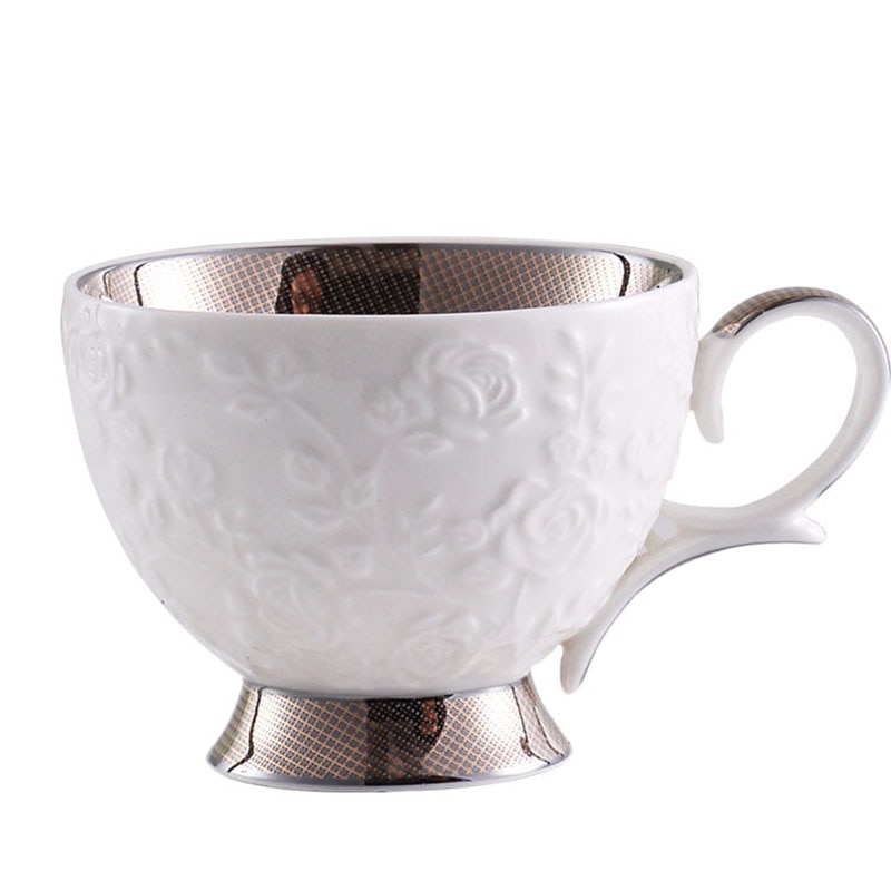 Tazas y platillos de cerámica, café Continental, té y café de Color sólido, juego de tazas de té de la tarde en inglés