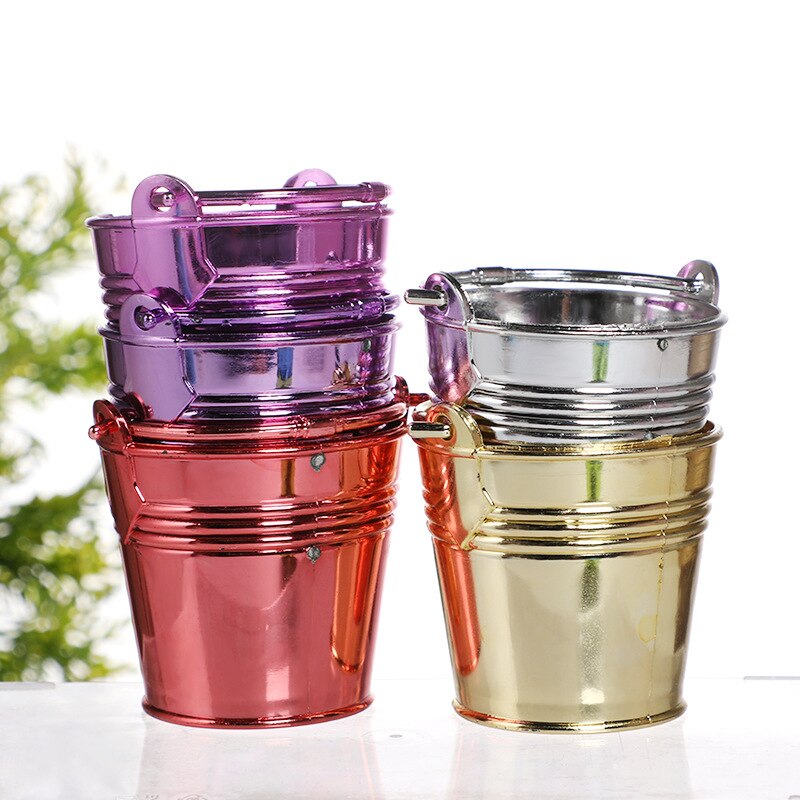 Plastic Bucket Home Decoration Ornaments Mini Crafts Desktop Storage Bucket Garden Watering Container Household Water Bucket