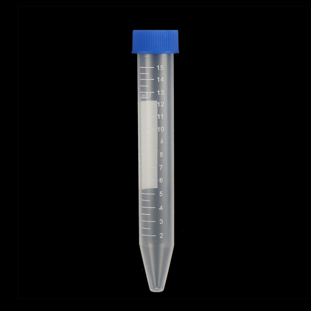 10Pcs 15ml Transparent Screw Cap Cone Bottom Centrifugal Tube with Scale Free-standing Centrifuge Tube Laboratory Vial Container