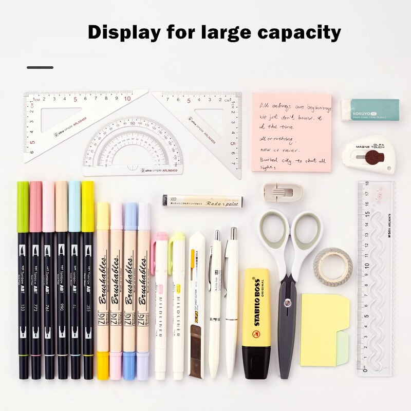 Angoo-estuche de lona para bolígrafos, bolsa de almacenamiento para bolígrafos, Color blanco, sueño juvenil, soporte para teléfono, papelería, escuela, A6171