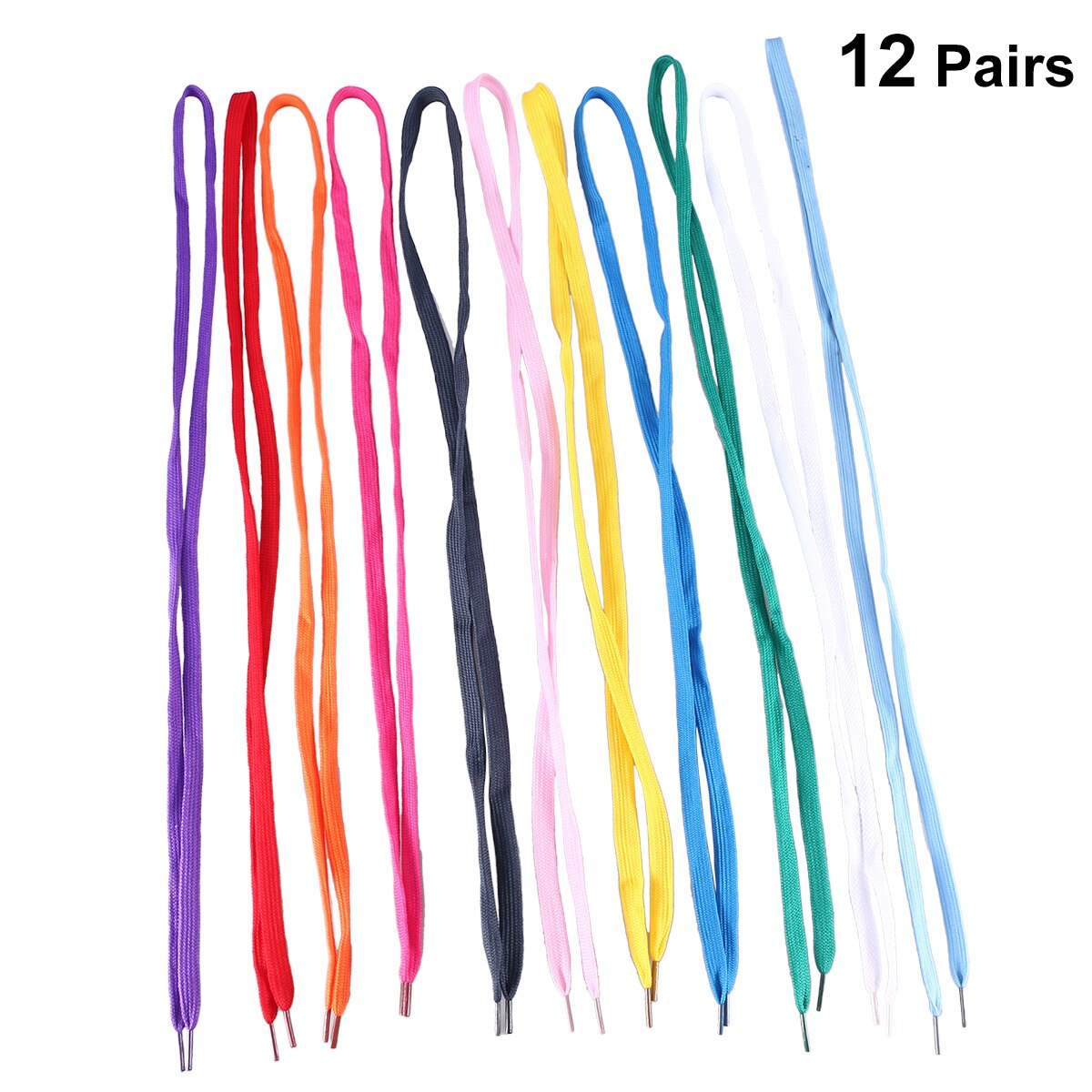 12 Pairs Vervanging Platte Schoenveters Schoenveters Snaren Voor Sport Schoenen/Laarzen/Sneakers/Skates Diverse Kleuren Schoen strings