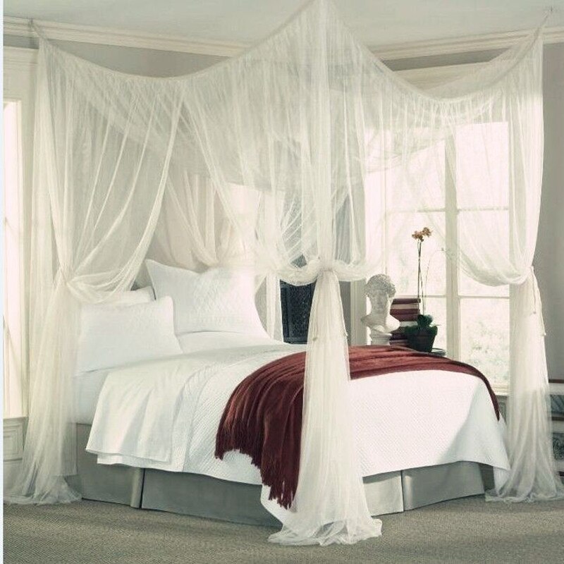 Klamboe Stof Luifel Netto Moustiquaire Quarto Deur Tent Voor Dubbele Bed Uk: WHITE