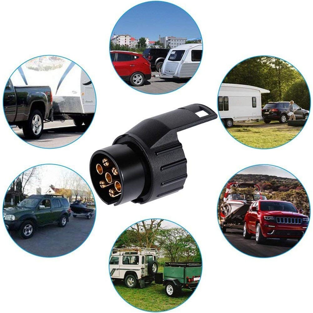 1 pc 7 to 13 pin stekker adapter converter aanhanger caravan vrachtwagen trekhaak stopcontact eu stekker adapter onderdelen converter stopcontact aanhanger stekker