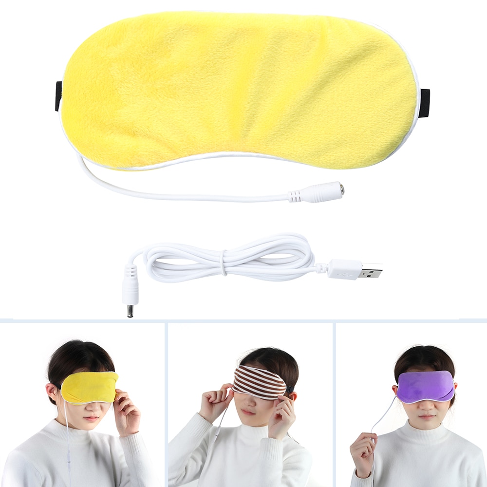 1pc recyclebare usb-verwarmingsstoom-oogmaskers met lavendeleffect, verwarmde anti-donkere kringen ooglapjes, massage-oogspa-verband voor de slaap