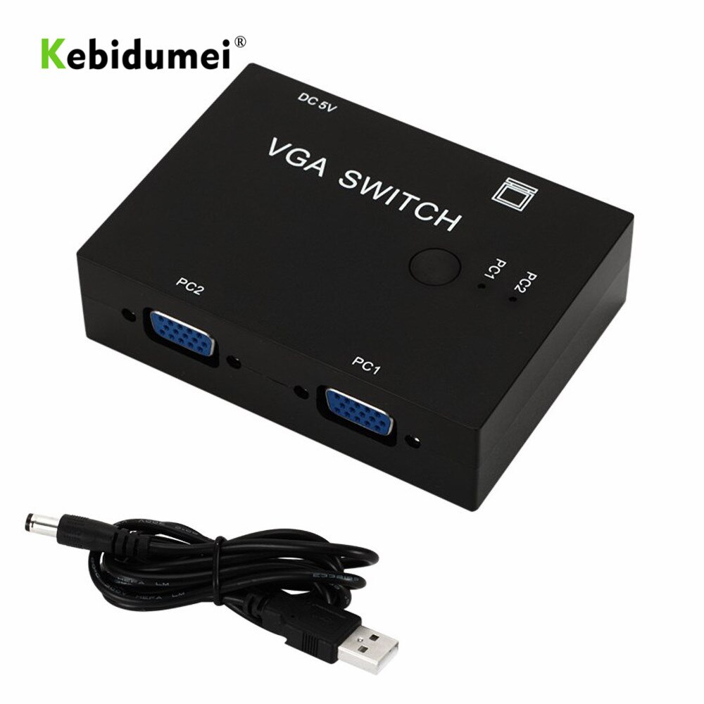 Mini 2 Port VGA Selector Box VGA/SVGA Manual Sharing Selector Switch Switcher Box for PC Monitor 4Port VGA Video Switcher