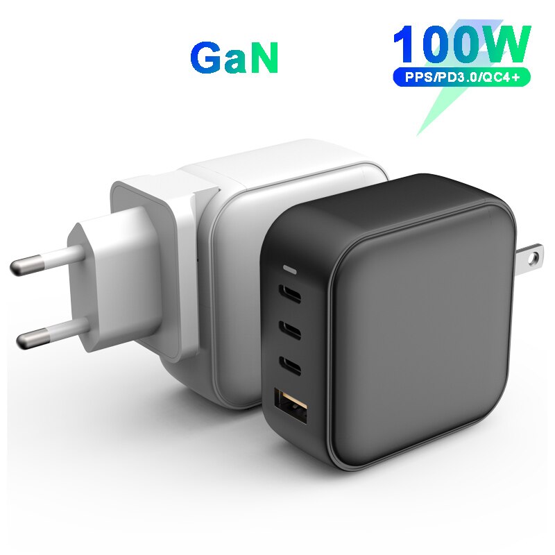 100W 4 Poort Gan USB-C PD3.0 Snelle Oplader Voor Macbook Pro/Air Iphone 13 Pro Max Dell Asus hp Samsung Note 20 Ultra S22 S21 + Pps