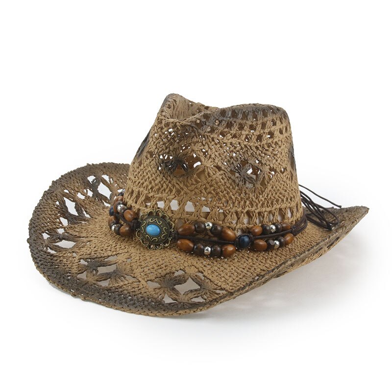 Chapeaux de soleil à large bord pour hommes et femmes, cowboy occidental, panama, chapeaux à ceinture, vintage, hip hop, street, kaki, chameau, été: 12