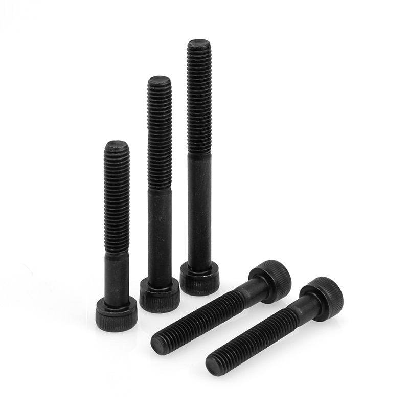 M4 Bolt 12.9 Grade Alloy Steel Black Hexgon Socket Screw M4 x 30 35 90 100 130 140 150mm Black Extended Screw Half Tooth Bolts