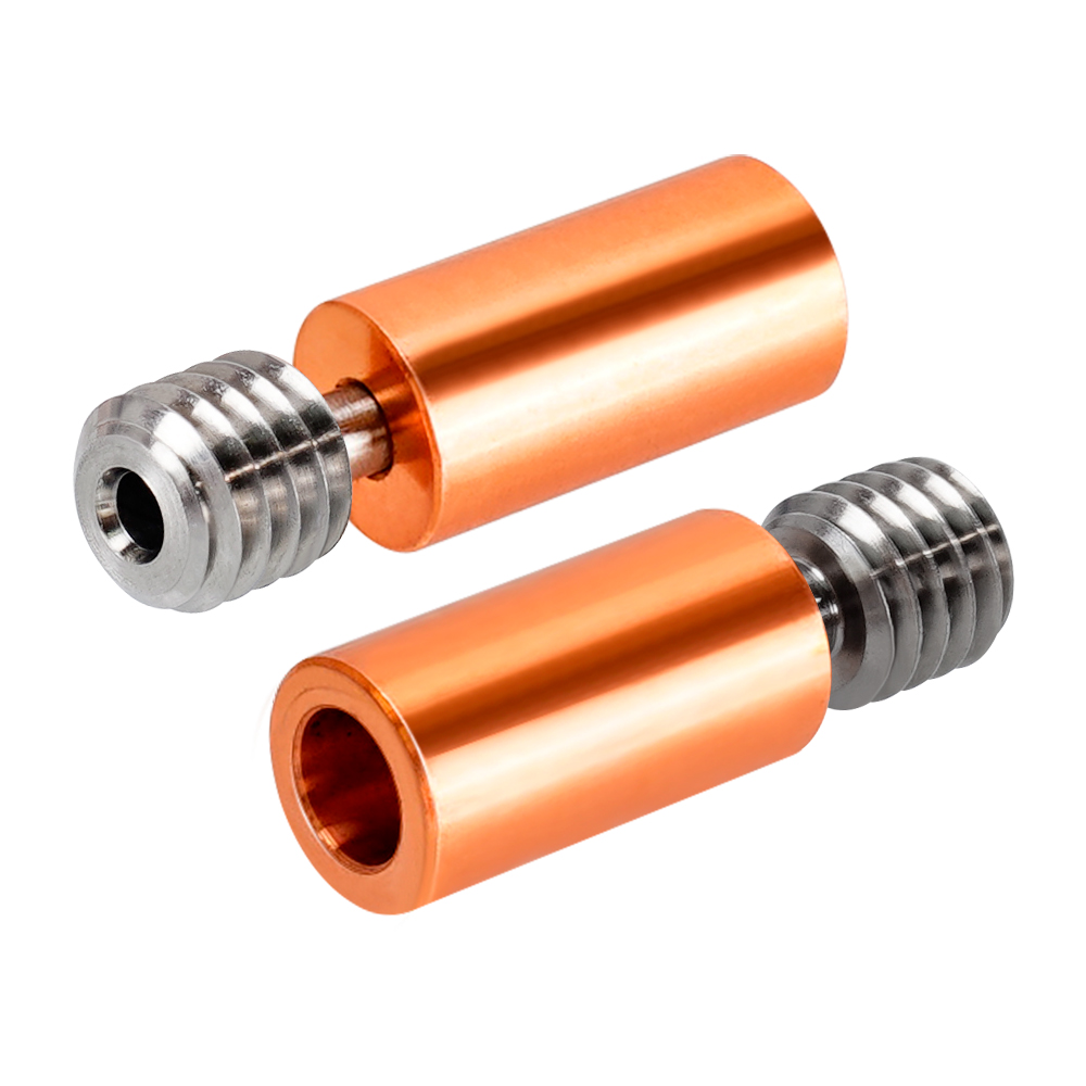 2/1 sztuk ze stopu tytanu Bi metal-metal E3D V6 gardła Heatbreak V6 mosiądz miedziowanie Hotend bimetaliczny dla Prusa i3 MK3 1.75MM: 1pc V6 Throat / Type A V6 copper