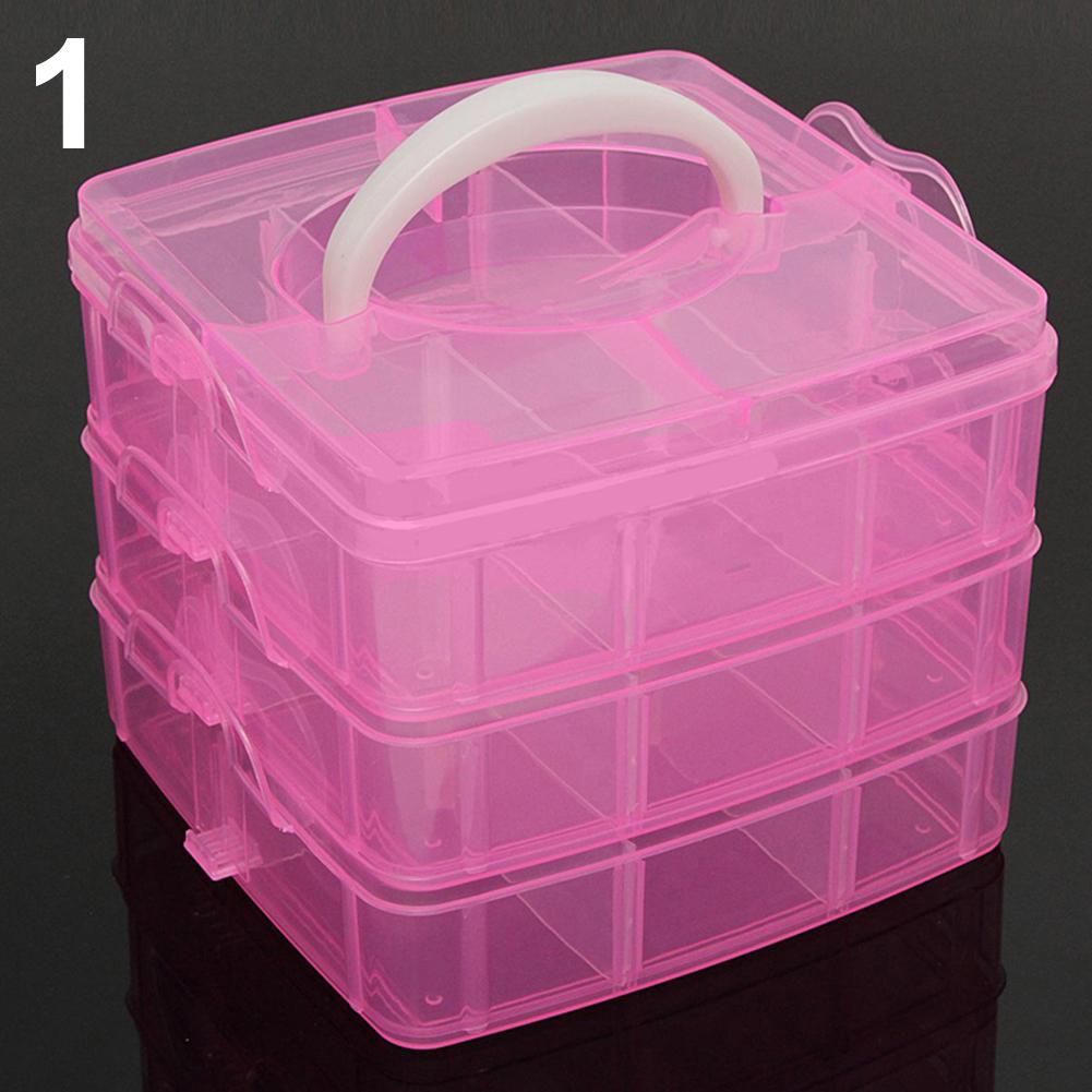 3 schichten 18 Fächer Klar Lagerung Kasten Container Schmuck Korn Organizer fallen Lagerung Kasten Container Schmuck Korn Organizer Ca