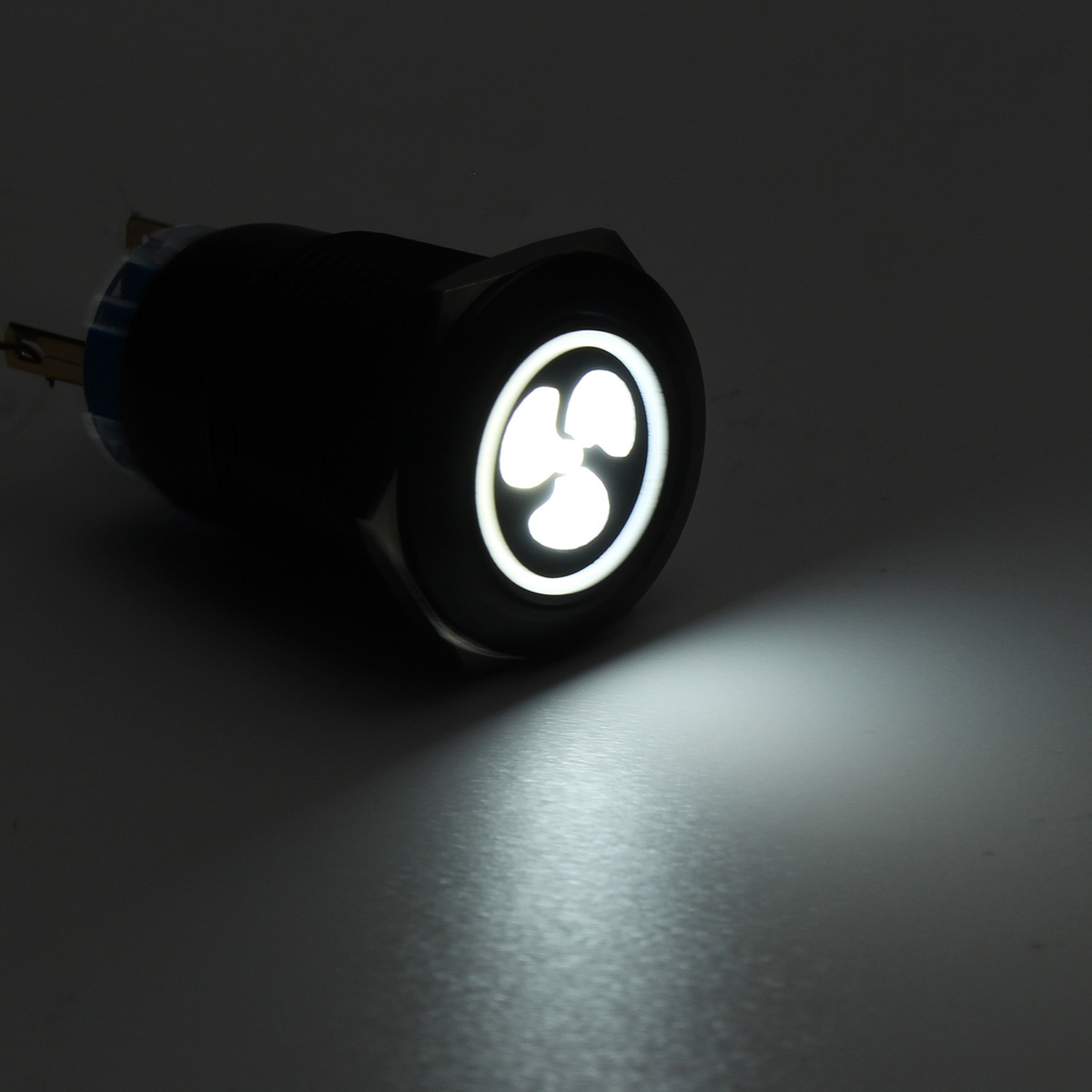 19mm LED drücken Taste Schalter Lüfter momentan Selbst-sperren Schalter Für Auto Stiefel Armaturenbrett Tafel