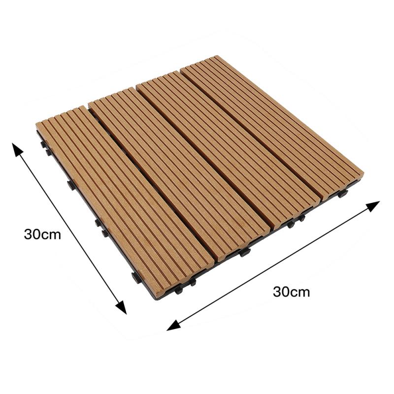 11pc Kunststoff Holz zusammengesetzt Bord Korrosions Wasserdicht Bord Modulare Verbund Holz Balkon DIY Spleißen Bord Balkon Boden