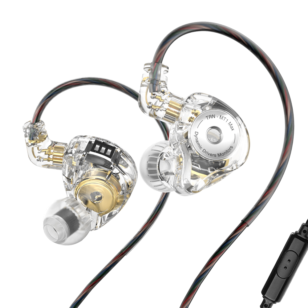 Douszne słuchawki douszne TRN MT1 z podwójnym magnesem dynamiczne urządzenie sterujące z wyłącznikiem słuchawki douszne HIFI basowy zestaw słuchawkowy MT4 BT20XS: SZARY