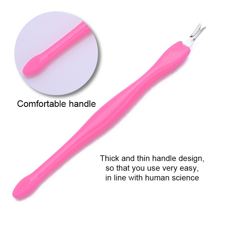 1PC Colorful Dead Skin Remover Stainless Steel Fork Nail Art Cuticle Pedicure Nail Remover Care Nail Tool