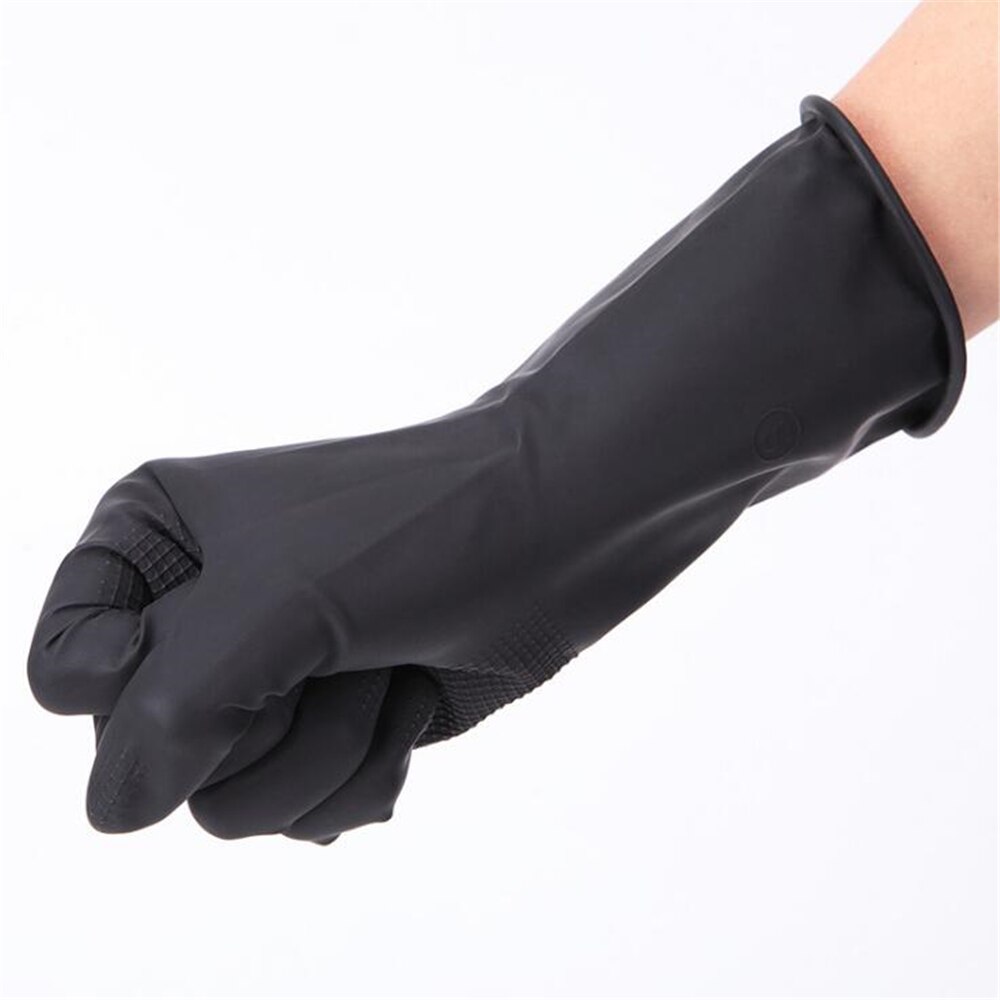 Guantes de goma más gruesos para peluquería, 1 par de guantes de goma reutilizables para coloración y tinte del cabello, color negro, herramientas de estilismo para el cabello
