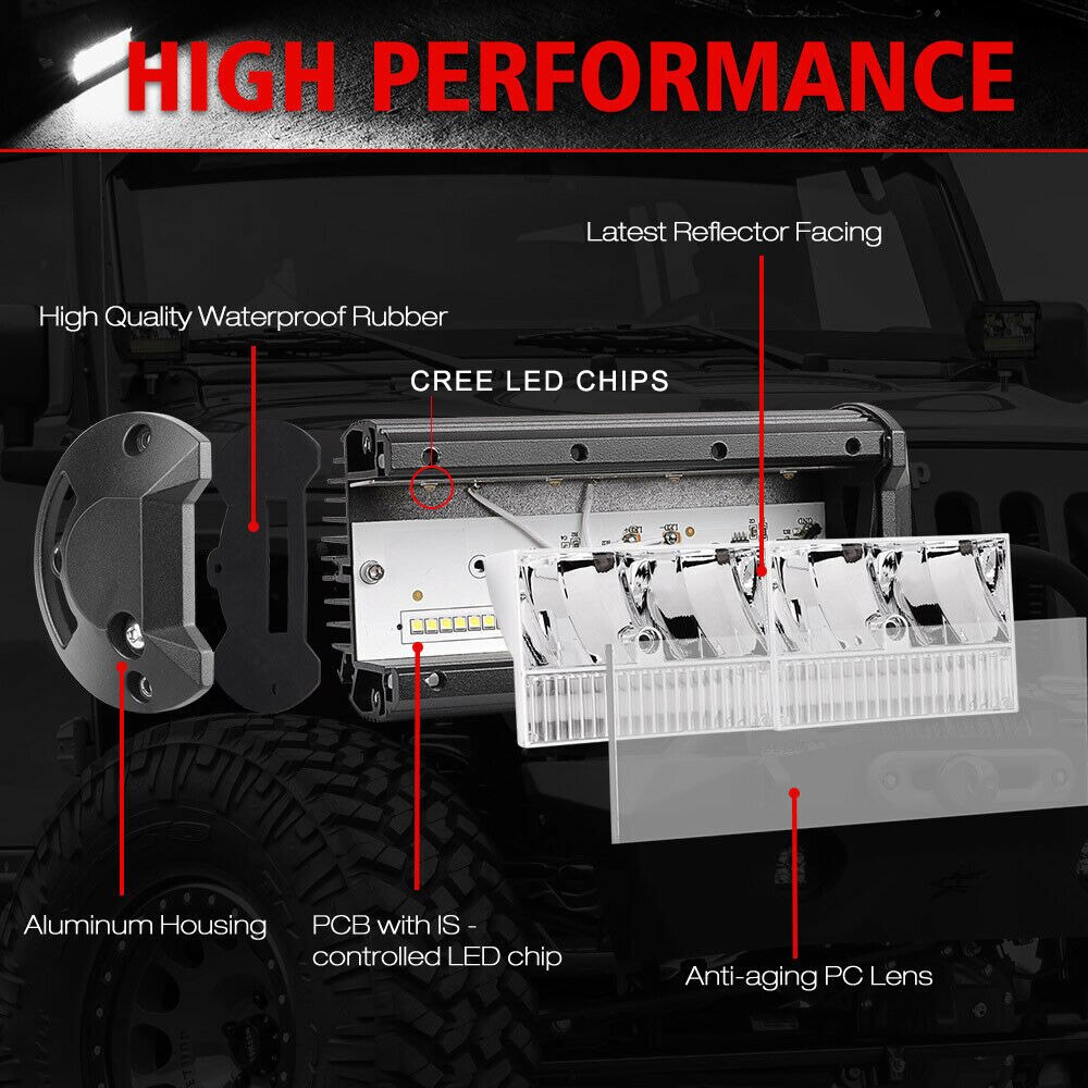 Nlpearl 12v 24v 4 ~ 20 inch led-balk offroad spot flood beam led-lichtbalk voor auto, vrachtwagen, boot, tractor 4 x 4 atv barra led-werklamp