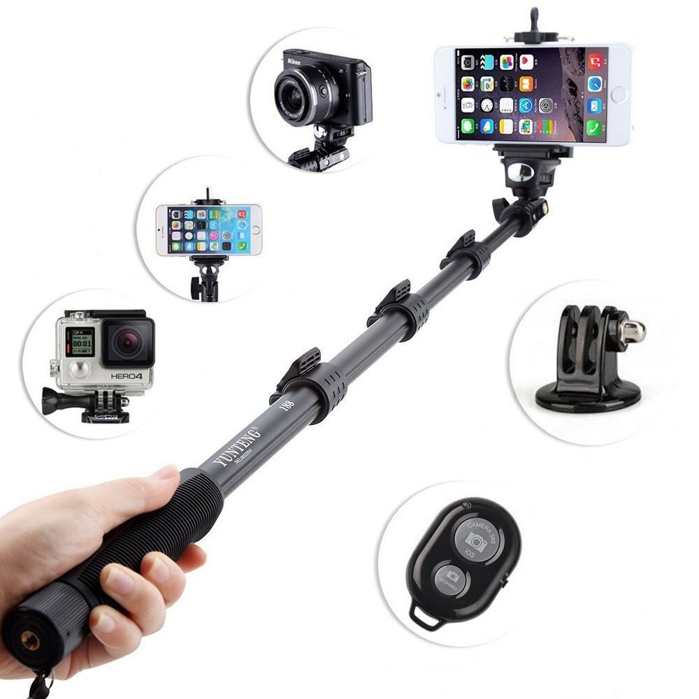Telefon tablet PC Selfie Stick bezprzewodowy pilot własny Monopod dla Samsung S9 plus S8 S7 dla Sony smartfony aparat fotograficzny: 188 stick shutter