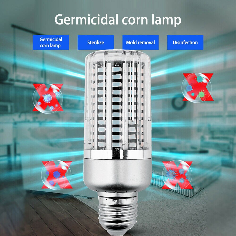 40W 130LEDs UVC Light Bulb UV Germicidal Lamp Sterilizer E27 Corn Shape Light Disinfection light Clean Air Remove Remote control