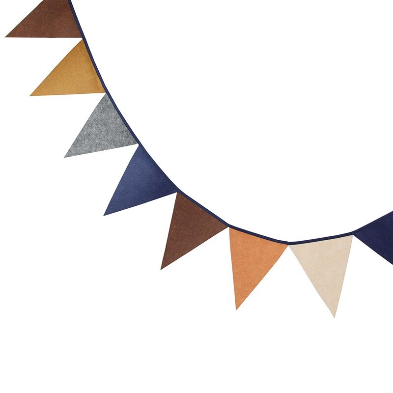 1Stck 2,8 M Länge 12 Fahnen Braun nicht gewebte Stoff Hochzeit Banner Geburtstag Party Dekoration Vlies Wimpel Baby Zimmer Deko Fahnen