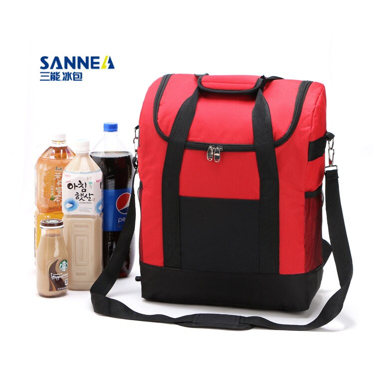 Large Storage Cooler Bag Women bag Ice Pack Cooler Bag For Steak Insulation Thermal Bag Insulation Ice back Pack: Red