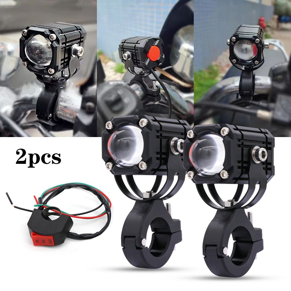 Motorrad LED Zusatzscheinwerfer Arbeitslicht Farn- und Abblendlicht Superheller Scheinwerfer Fahren Nebelscheinwerfer Universell wasserdicht: Weiß