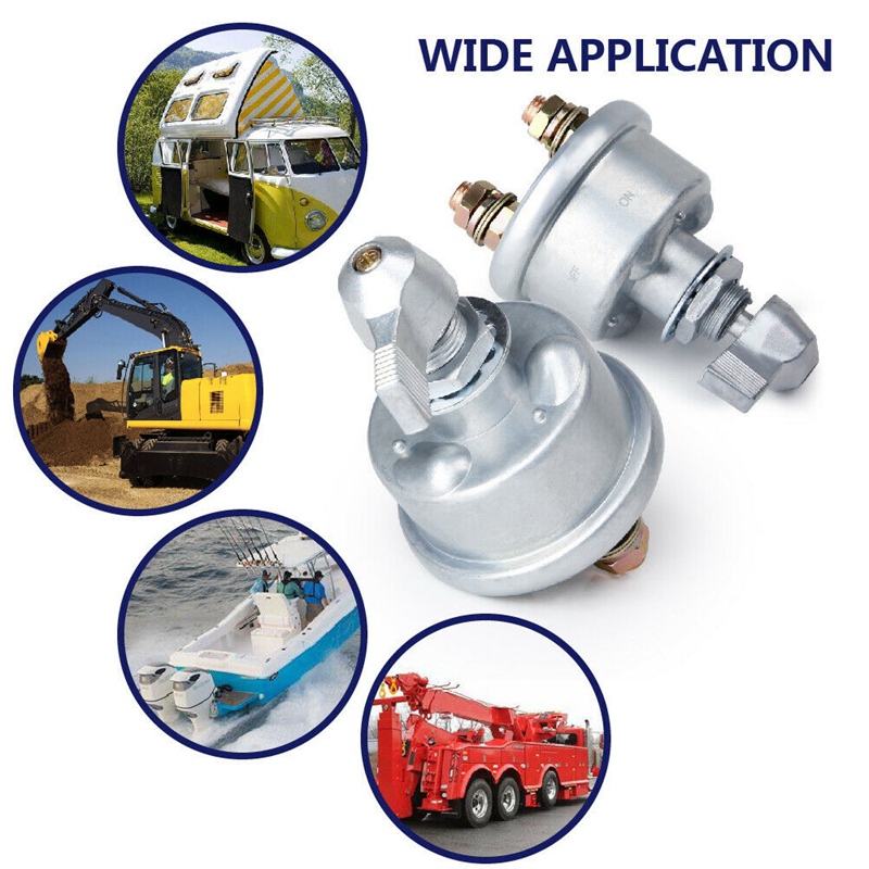 12/24V Master Battery Disconnect Switch Battery Power Cut Off Isolator Killer with Battery Cable Wire for Car Boat ATV