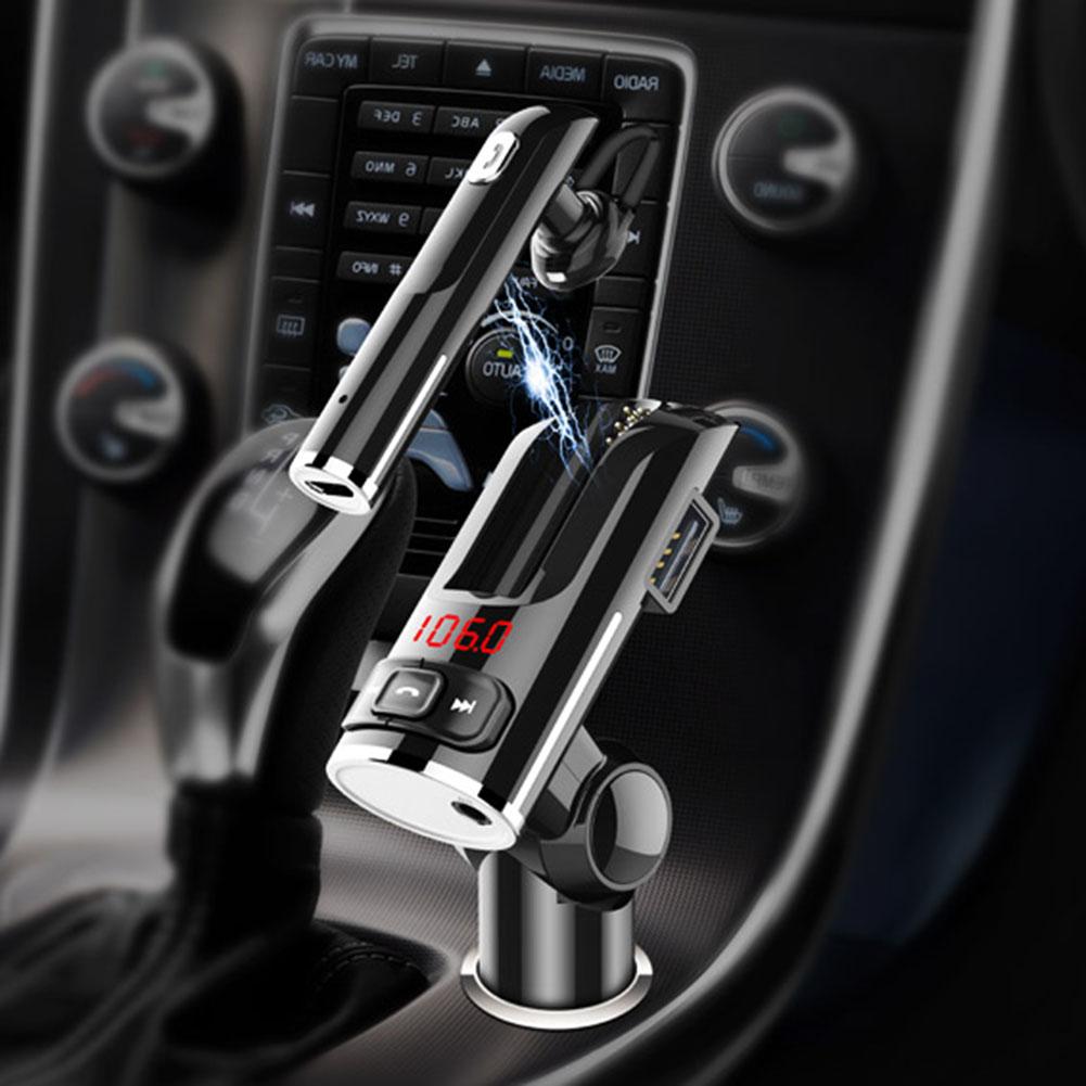 12V - 24V Multifunctional Bluetooth 5.0 Dual USB Ports Car Headset MP3 Player FM Transmitter Radio Modulator Car Kit Charger