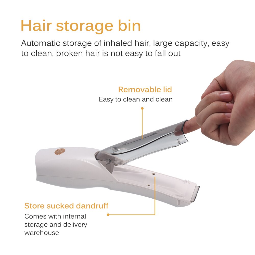 Vacuum Pet Clipper Rechargeable Three Modes Mute Hair Cutter With Detachable Blade And Two Combs Vacuum Pet Clipper