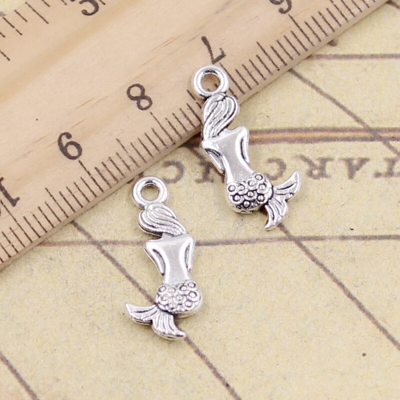 20Pcs Charms Mooie Mermaid 21X10Mm Tibetaanse Brons Zilver Kleur Hangers Antieke Sieraden Maken Diy Handgemaakte Craft