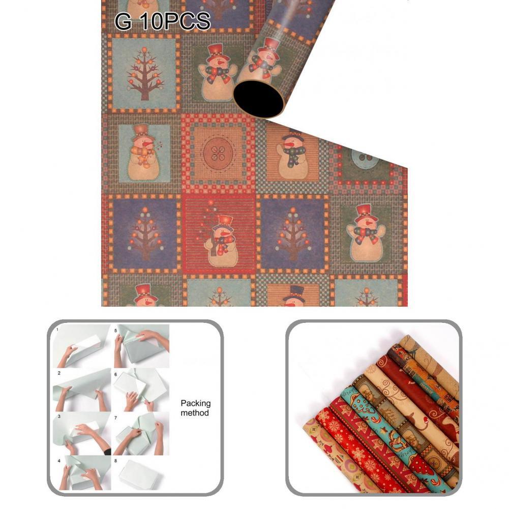 Papeles para envolver dulces, 8 estilos, 10 piezas, elementos de Navidad, prácticos, ecológicos para niños