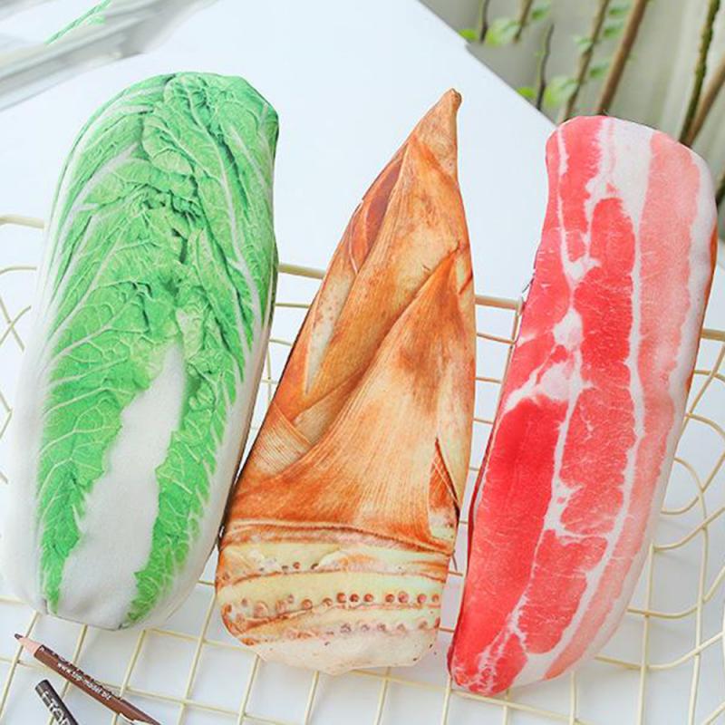 1Pc Funny Pencil Case Multicolor Simulations Vegetables Pencil Pen Bag Stationery Storage Office School Supplies