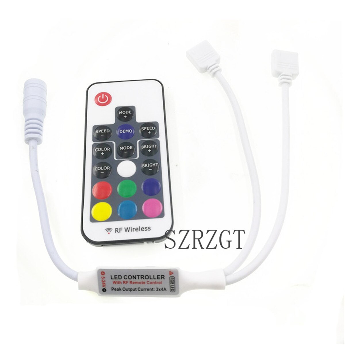 Gratis led rgb controller sort/hvid/doubel  dc12v 17 nøgle rf trådløs fjernbetjening til rgb led strip lys
