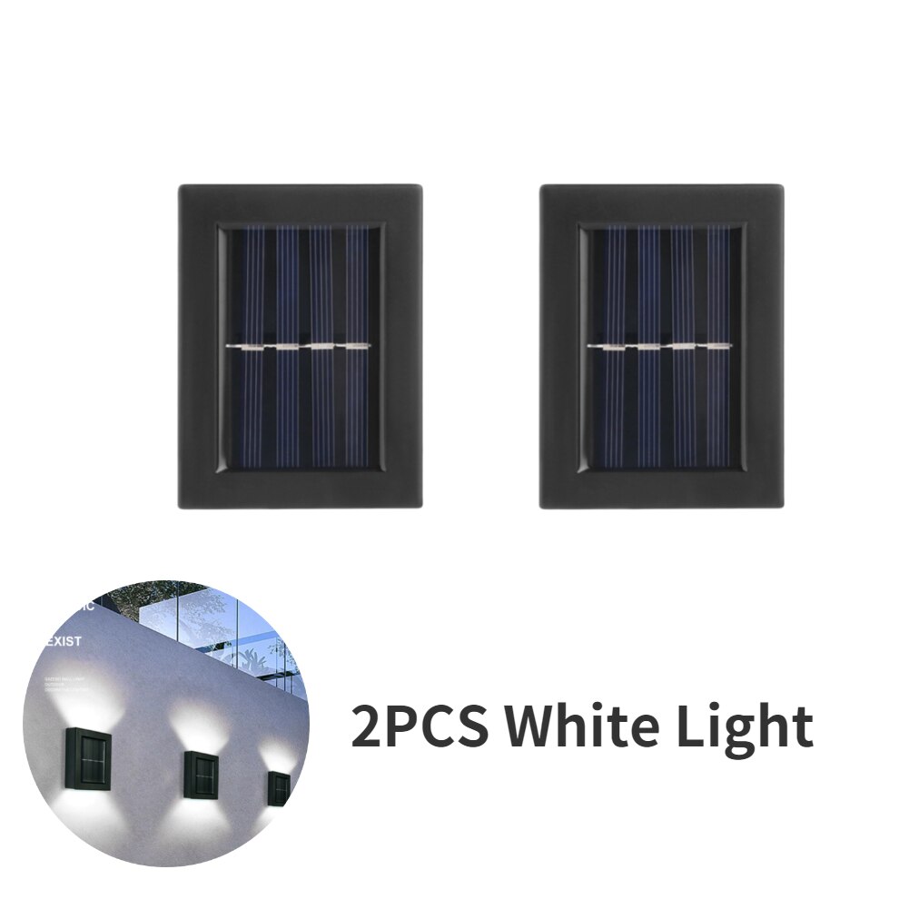 Smart Solar Led Outdoor Light Waterdicht Tuin Decor Lampen Voor Balkon Binnenplaats Straat Muur Licht Tuin Outdoor Solar Lamp: 2pcs White Light