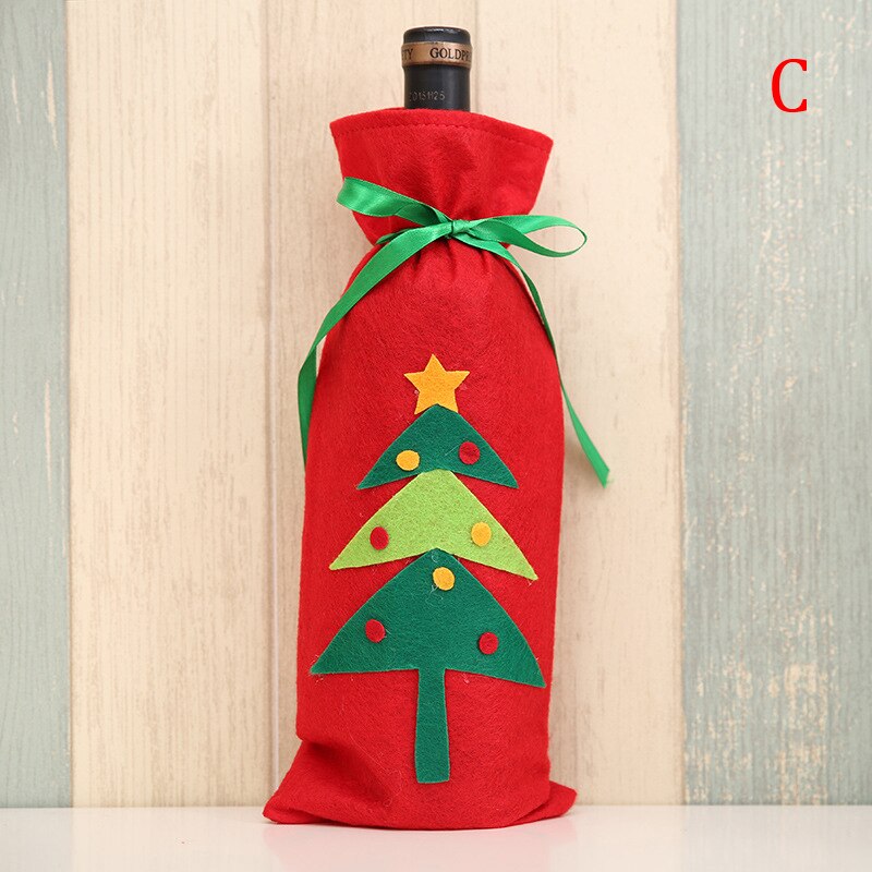 Julemanden juletræ vinflaske dækker dekor årstaskeholder: C