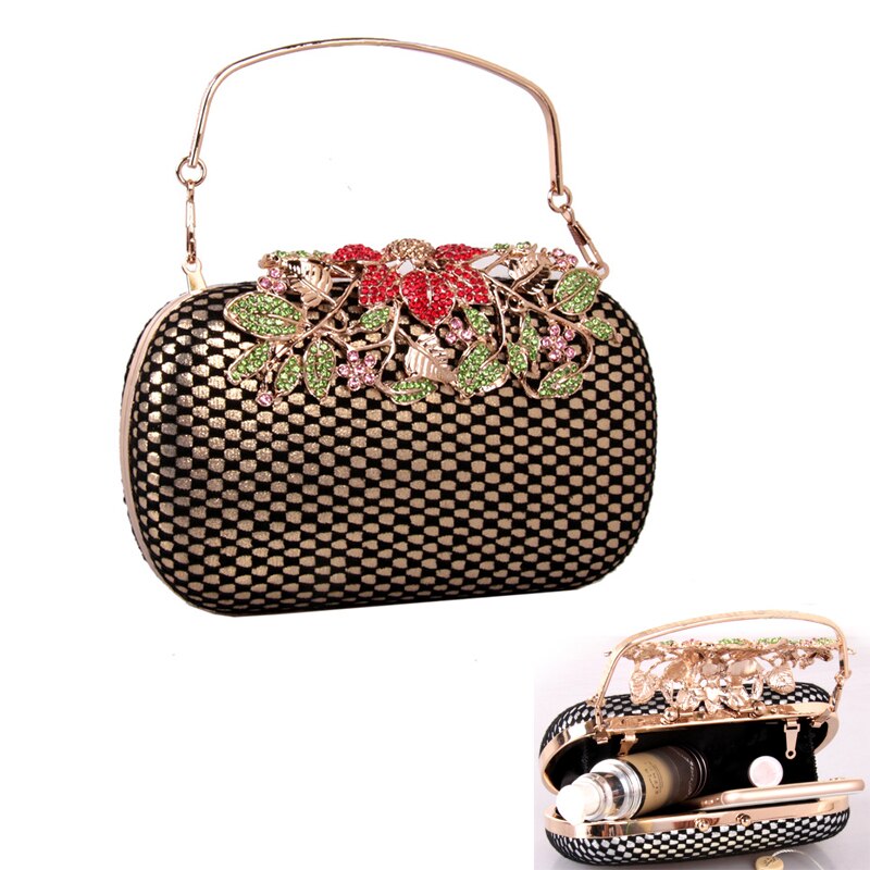 Blonder mesh svart clutch veske aften vesker clutches kvinner fargerik diamant veske hard case middag kjole skulderveske