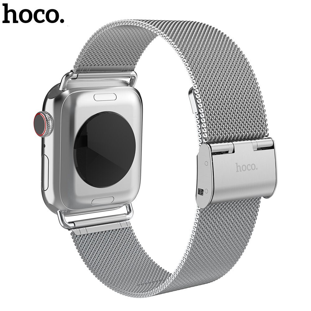 HOCO Milanese Schleife Edelstahl Strap für Apple Uhr Serie 1 2 3 4 5 Band Ersetzen Armband für iWatch 44/42mm 40/38mm Bands: Silber / 40mm 38mm