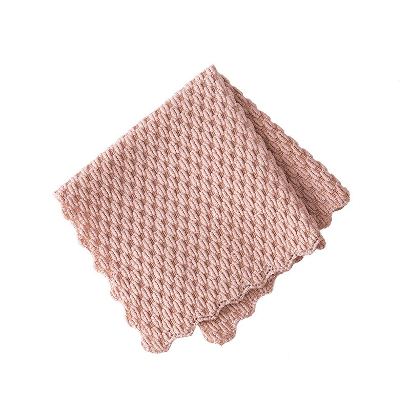 1PC Kitchen Anti-grease wiping rags efficient Super Absorbent Microfiber Cleaning Cloth home washing dish kitchen Cleaning towel: Pink