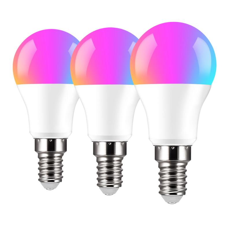 4/3/2/1PCS E14 Smart LED Light Bulb 10W WiFi RGB Color Changing App Control Alexa/Google equivalent Indoor intelligent Lighting: 3pcs