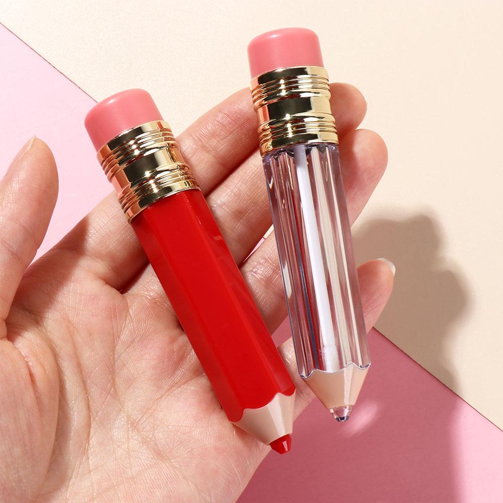 Portable 5ml Lipgloss Tube Mini Transparent Refillable Bottles Pencil Shape Plastic Sample Vials Handmade