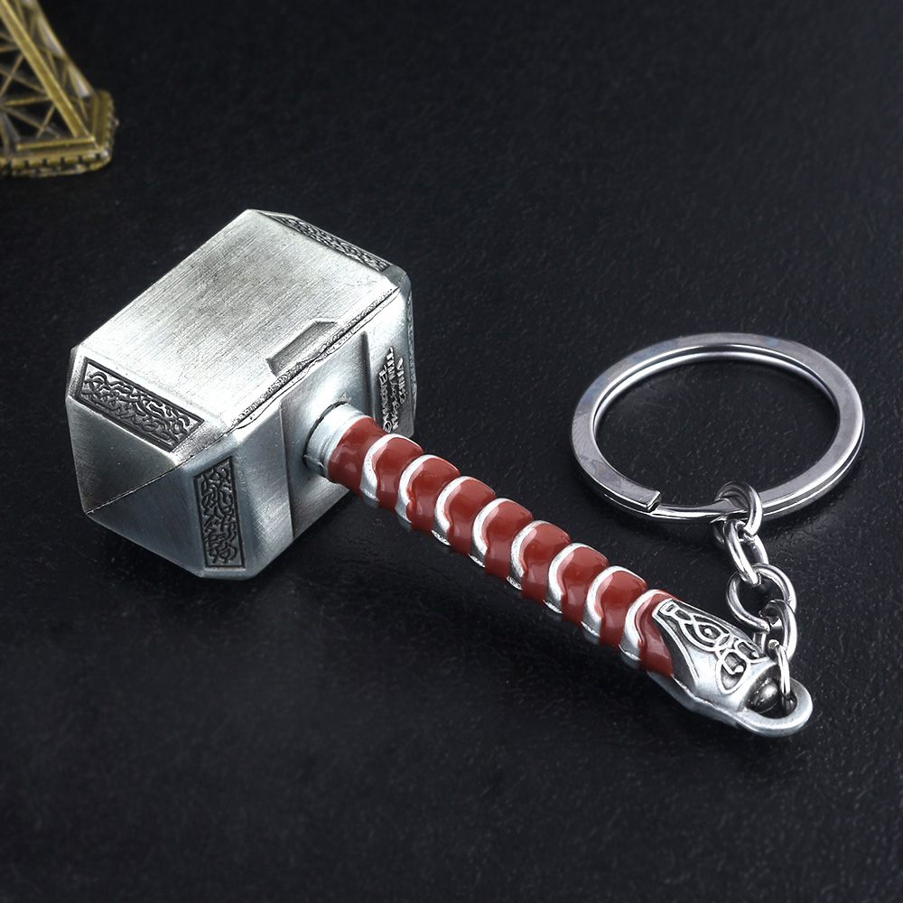 Thor Hammer Metall Schlüsselanhänger Film Schmuck Schlüsselanhänger Cosplay Stütze Schlüsselhalter für Fans Tasche Ornament Auto Anhänger