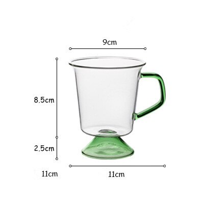 Cutelife ins nordisk kaffekopp latte farget glass årgang vann te melk glass kopp gjennomsiktig varmebestandig bryllup glass krus: C