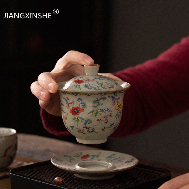 5 st Grof Keramische Kung Fu Thee Set Huishoudelijke Chinese Keramische Thee Pot Thee Cup