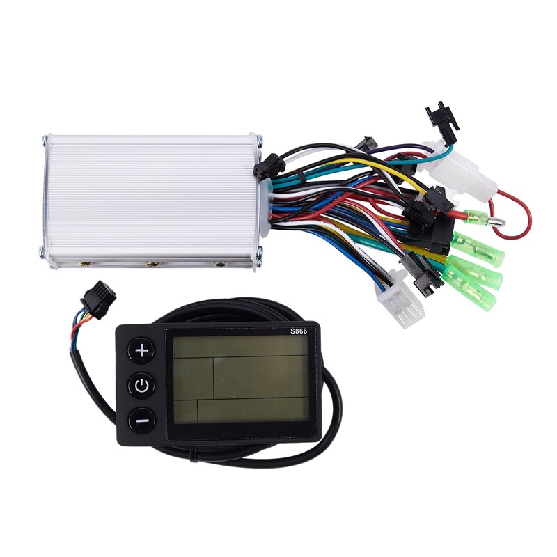 Electric Bike Controller 36V-48V 350W Brushless Controller with LCD Display Panel for Electric Bicycle Scooter
