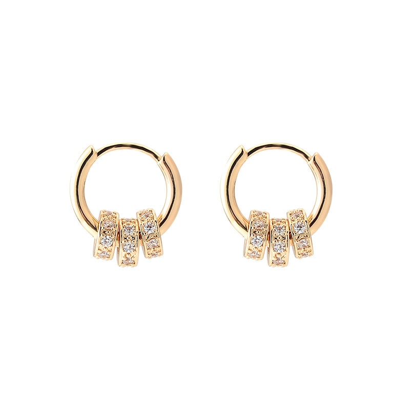 Korean TV Star Circle Hoop Earrings For Women Shining Zircon Oorbellen Round Earring Jewelry