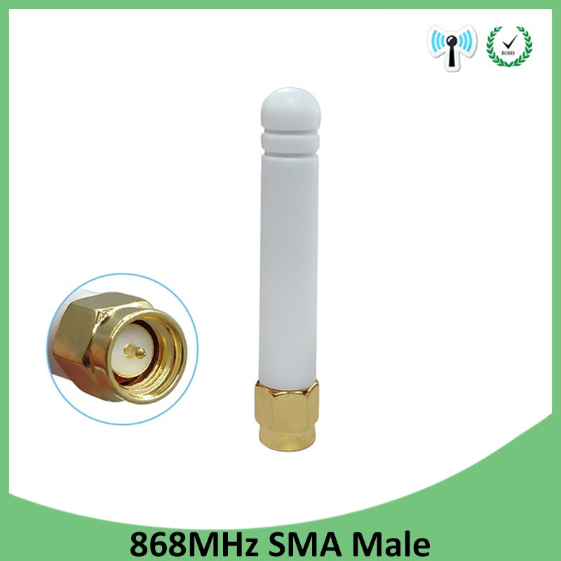 GWS 2/5 Stück 868MHz Antenne mit 3dBi Verstärkung, SMA Stecker oder Buchse, Weiß, 5cm, 915MHz LoRa Antenne für Meshtastic LoRa LoRaWAN Tor