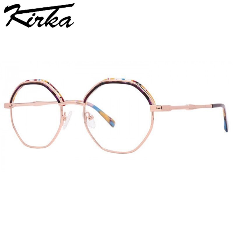 Kirka Runde Brille Rahmen handgefertigt Brillen Männer Jahrgang Frau Metall Gläser Computer Optik Frauen Photochrome Brillen Rahmen