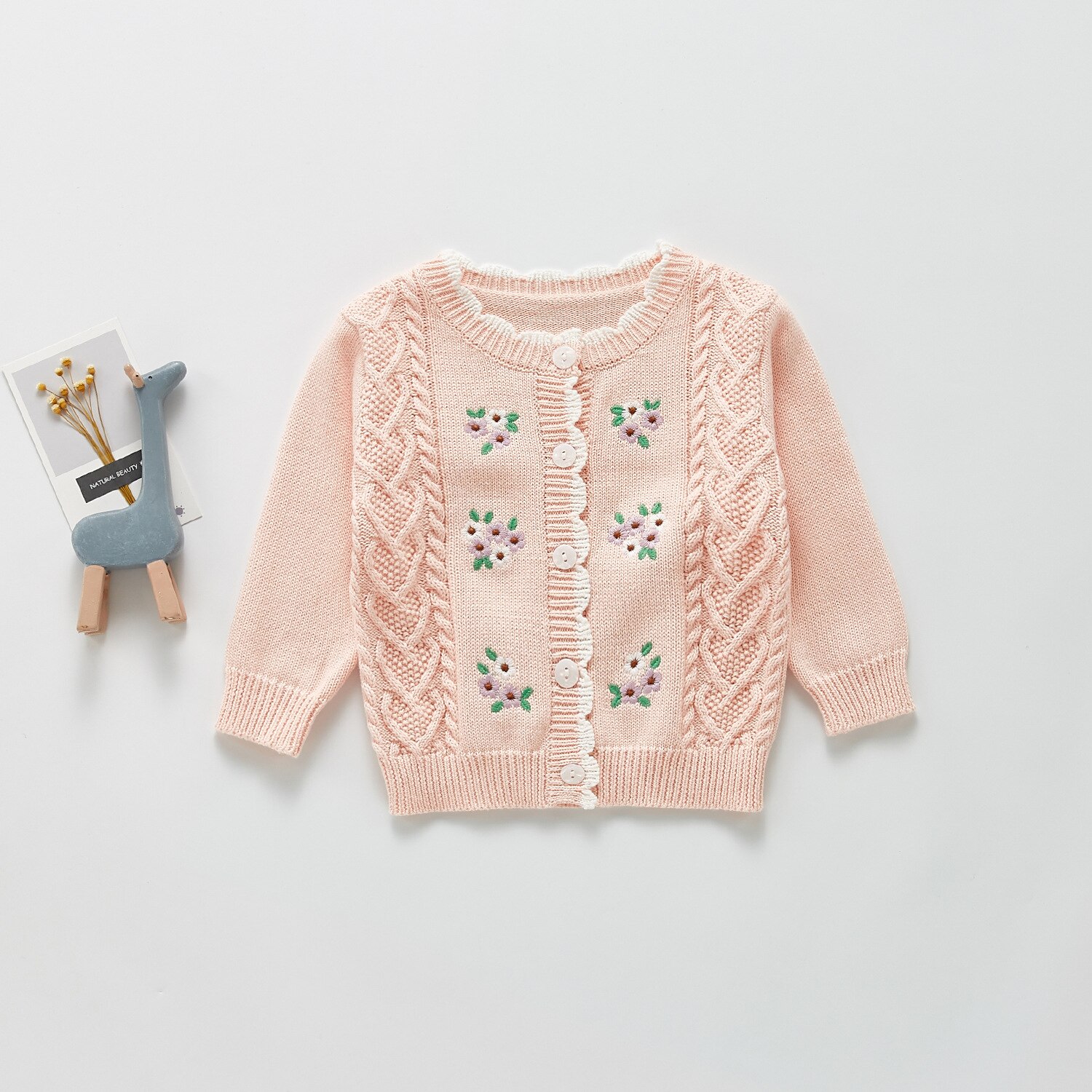 Baby Trui Bloem Borduurwerk Gebreid Vest Herfst Meisjes Prinses Jas Gebreide Baby Trui Tops Kids Jas: 213T16sweater2 / 6m