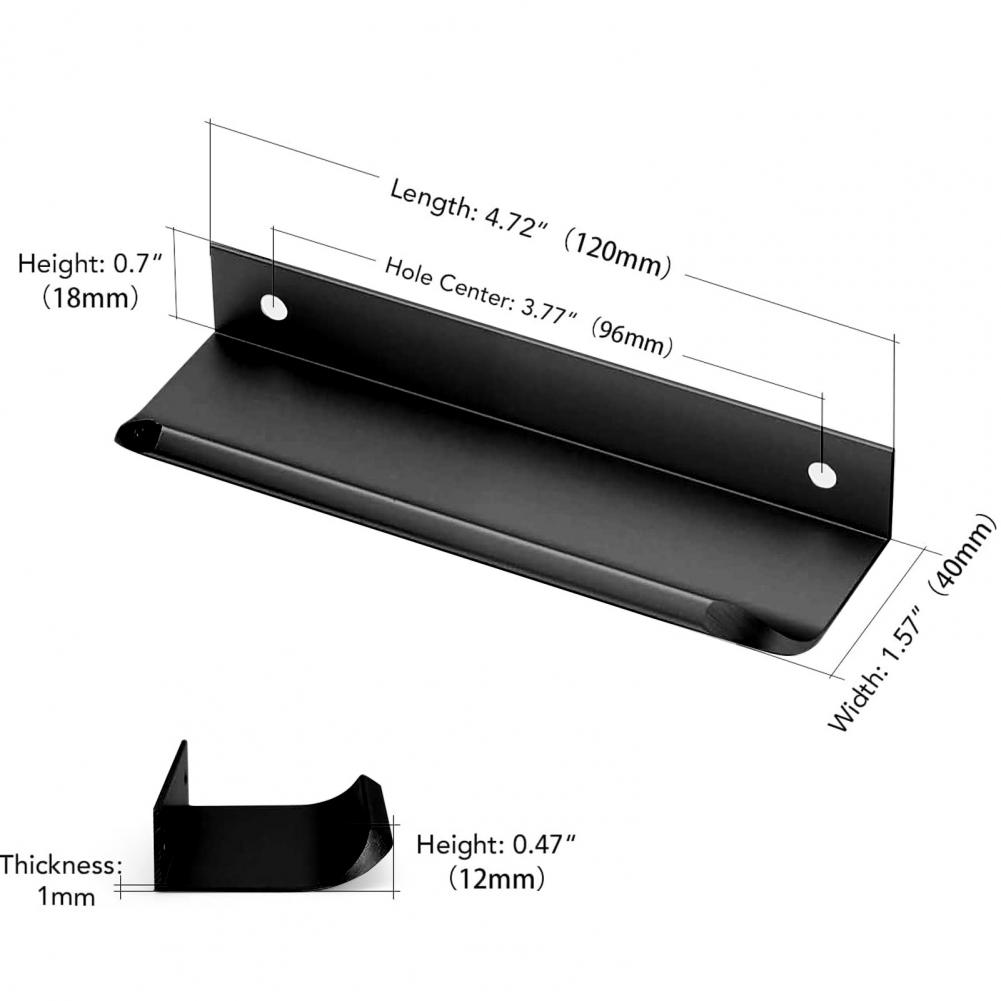 Hidden Cabinet Handle Edge Pulls Furniture Drawer Handles Kitchen Cabinet Door Handle Aluminum Alloy Finger Edge Wardrobe Pull